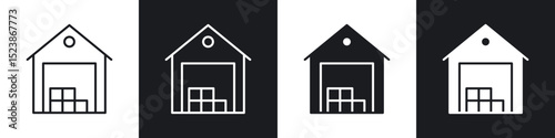 Warehouse icons vector graphics for web designs