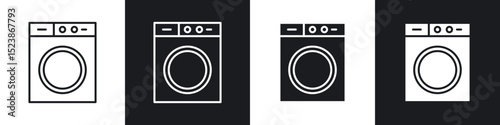 Washing machine icons vector graphics for web designs