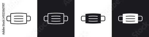 Surgical mask icons vector graphics for web designs