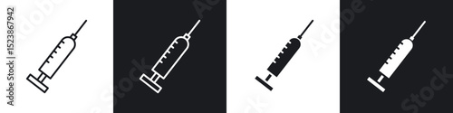 Syringe injection icons vector graphics for web designs