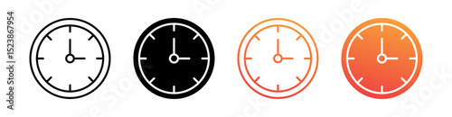 Time Multiple Style Icon Set Vector 