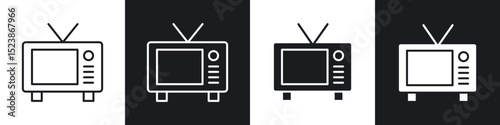 Television icons vector graphics for web designs