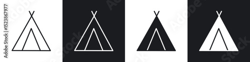 Tent icons vector graphics for web designs