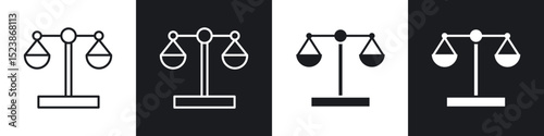 Scales of justice icons vector graphics for web designs