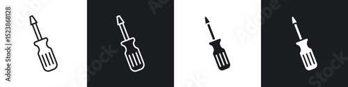 Screwdriver icons vector graphics for web designs