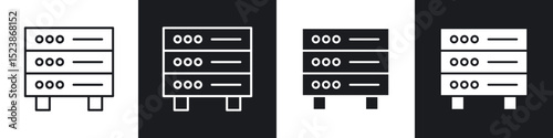 Server icons vector graphics for web designs