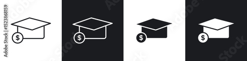 Scholarship fund icons vector graphics for web designs