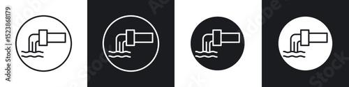 Sewage icons vector graphics for web designs