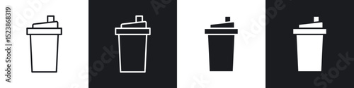 Protein shake icons vector graphics for web designs