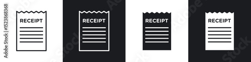 Receipt icons vector graphics for web designs
