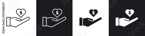 Philanthropy icons vector graphics for web designs