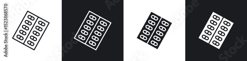 Pill blister pack icons vector graphics for web designs