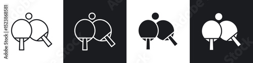 Ping pong icons vector graphics for web designs