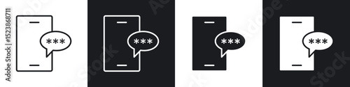 Otp sms password icons vector graphics for web designs