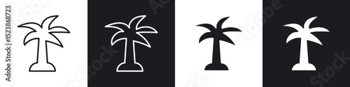 Palm tree icons vector graphics for web designs
