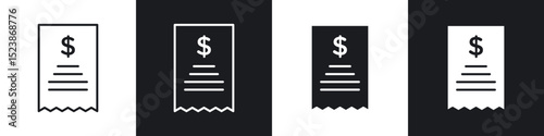 Payment receipt icons vector graphics for web designs