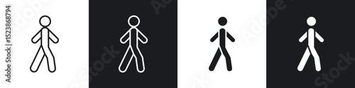 Pedestrian icons vector graphics for web designs
