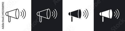 Megaphone icons vector graphics for web designs