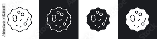 Microorganism icons vector graphics for web designs