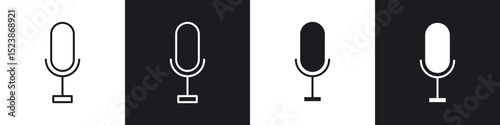 Microphone icons vector graphics for web designs