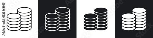 Money coin icons vector graphics for web designs
