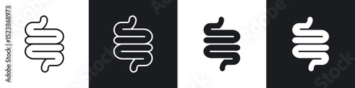 Intestines icons vector graphics for web designs