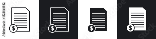 Invoice icons vector graphics for web designs