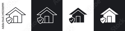 Home insurance icons vector graphics for web designs