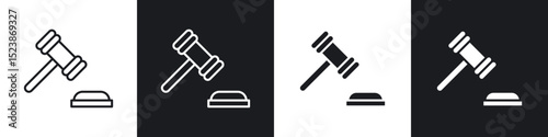 Gavel icons vector graphics for web designs