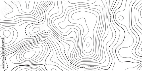 Minimal Lines Topographic contour lines grid map seamless pattern. Geographic mountain relief. Abstract lines background. illustration, Topo contour map design. Contour maps.