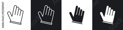 Glove icons vector graphics for web designs