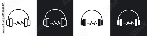 Headphone icons vector graphics for web designs
