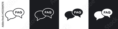 FAQs icons vector graphics for web designs