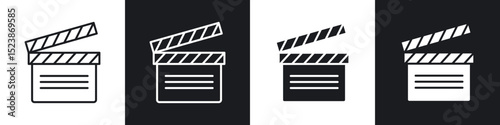 Film clapperboard icons vector graphics for web designs