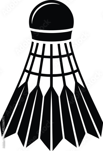 Bold Shuttlecock Silhouette – Modern Badminton Vector Design, Transparent Background.