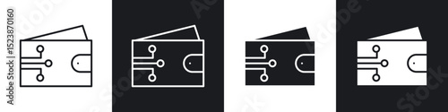 Cryptocurrency wallet icons vector graphics for web designs