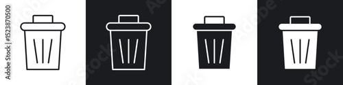Bin icons vector graphics for web designs