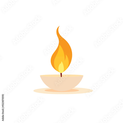 Flickering candle flame in warm hues, symbol of calmness