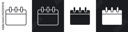 Calendar icons vector graphics for web designs