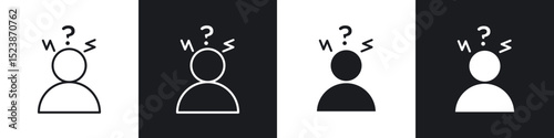 Anxiety icons vector graphics for web designs