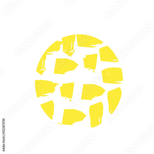 round abstract colored hand scribbled shapes