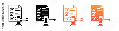 Compliance Multiple Style Icon Set Vector 