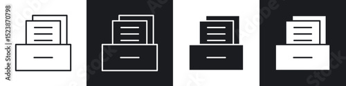 Archive icons vector graphics for web designs