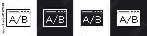 A B test icons vector graphics for web designs