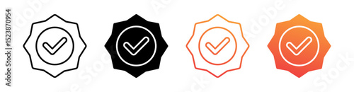 Check Multiple Style Icon Set Vector 