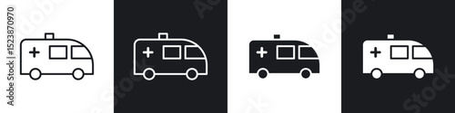 Ambulance icons vector graphics for web designs