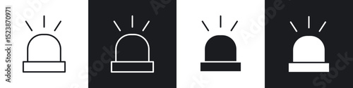 Ambulance siren icons vector graphics for web designs