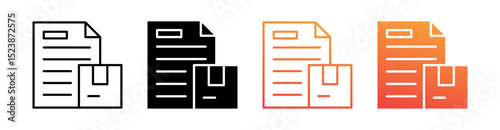 Delivery Note Multiple Style Icon Set Vector 