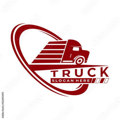Fast Truck logo design vector template. Truck company logo design