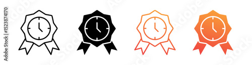 Best Time Multiple Style Icon Set Vector 
